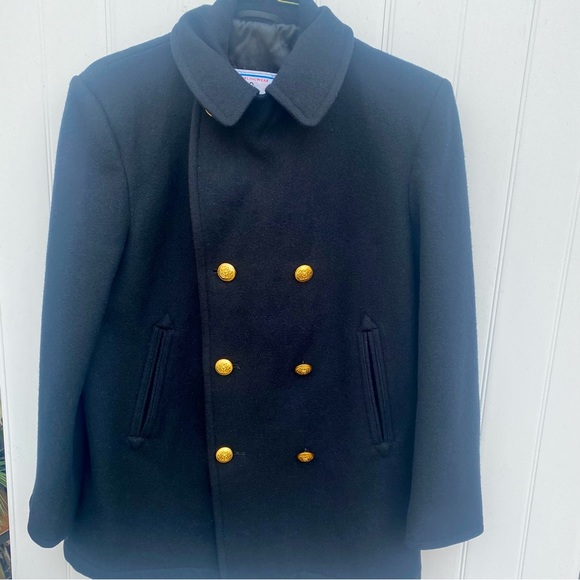 Sterlingwear Boston Double-Breasted Black Wool Navy Peacoat, 40R - Picture 5 of 16